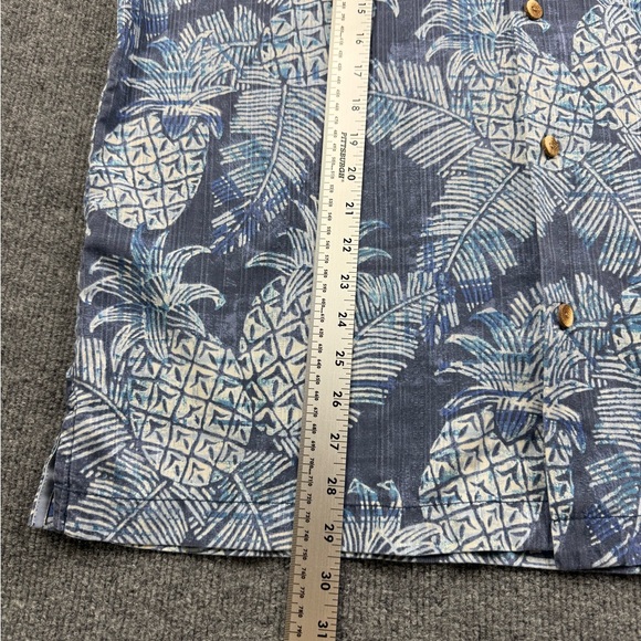 Tommy Bahama Silk Blend Hawaiian Pineapple Shirt, Blue Aloha Mens, Size Large - Picture 10 of 10